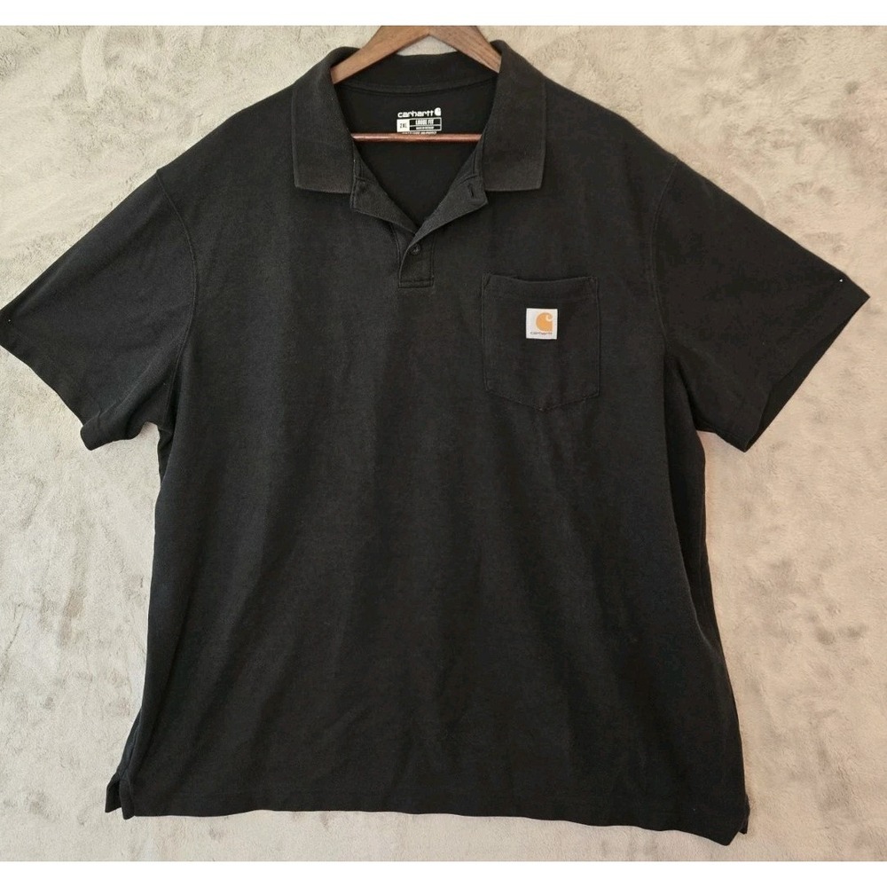 Carhartt Shirt Adult 2XL Blue Loose Work Polo Outdoors Business Casual Mens